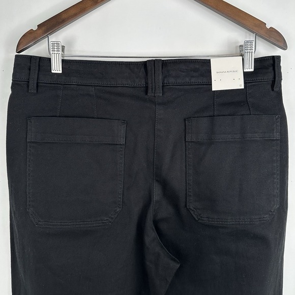 NWT Banana Republic The Weekender Slim Barrel Pant Sz 12 Black Pockets High Rise - Picture 9 of 12